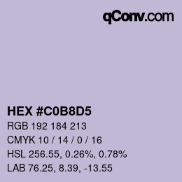 Color code: HEX #C0B8D5 | qconv.com