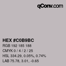 Código de color: HEX #C0B9BC | qconv.com
