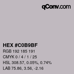 Color code: HEX #C0B9BF | qconv.com