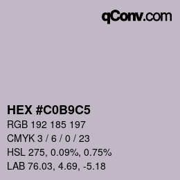 カラーコード: HEX #C0B9C5 | qconv.com