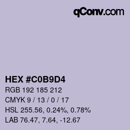 Farbcode: HEX #C0B9D4 | qconv.com