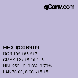 Color code: HEX #C0B9D9 | qconv.com