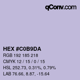 Farbcode: HEX #C0B9DA | qconv.com