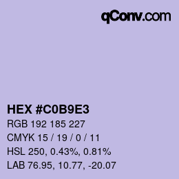 Color code: HEX #C0B9E3 | qconv.com