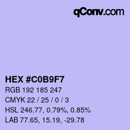 Color code: HEX #C0B9F7 | qconv.com