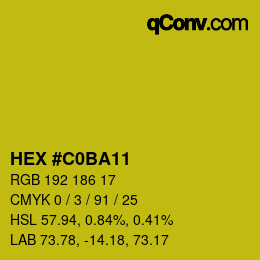 Color code: HEX #C0BA11 | qconv.com