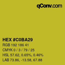 Color code: HEX #C0BA29 | qconv.com