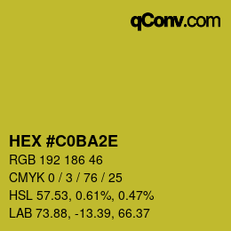 Color code: HEX #C0BA2E | qconv.com