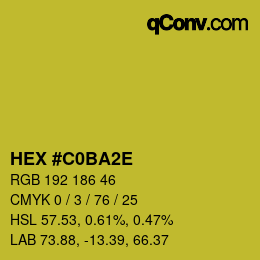 Color code: HEX #C0BA2E | qconv.com