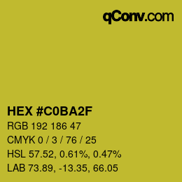 Color code: HEX #C0BA2F | qconv.com