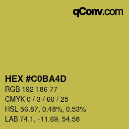 カラーコード: HEX #C0BA4D | qconv.com