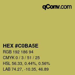 Color code: HEX #C0BA5E | qconv.com