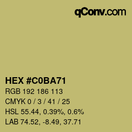 Color code: HEX #C0BA71 | qconv.com