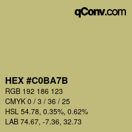 Color code: HEX #C0BA7B | qconv.com