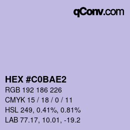 カラーコード: HEX #C0BAE2 | qconv.com