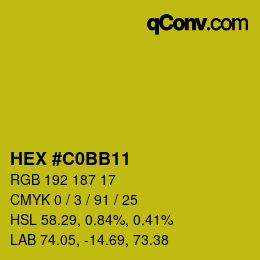Color code: HEX #C0BB11 | qconv.com