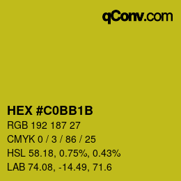 Color code: HEX #C0BB1B | qconv.com