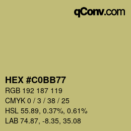 Color code: HEX #C0BB77 | qconv.com