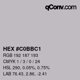 カラーコード: HEX #C0BBC1 | qconv.com