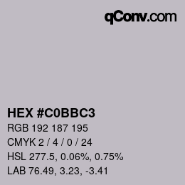 Color code: HEX #C0BBC3 | qconv.com