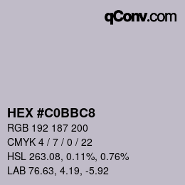 Color code: HEX #C0BBC8 | qconv.com