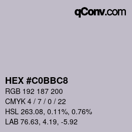 Color code: HEX #C0BBC8 | qconv.com