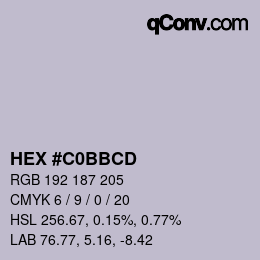Color code: HEX #C0BBCD | qconv.com