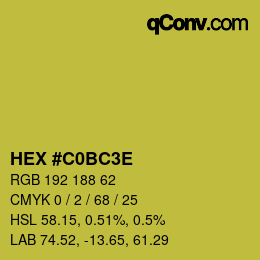 Código de color: HEX #C0BC3E | qconv.com