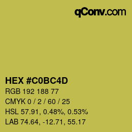 カラーコード: HEX #C0BC4D | qconv.com