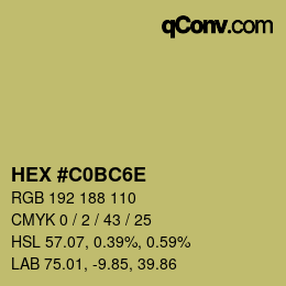 Color code: HEX #C0BC6E | qconv.com