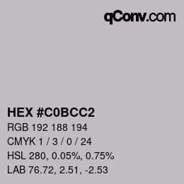 Color code: HEX #C0BCC2 | qconv.com