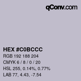Color code: HEX #C0BCCC | qconv.com