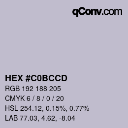 Color code: HEX #C0BCCD | qconv.com
