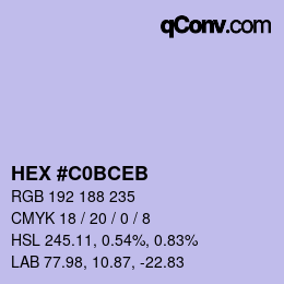 Color code: HEX #C0BCEB | qconv.com