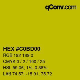 Color code: HEX #C0BD00 | qconv.com