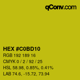Color code: HEX #C0BD10 | qconv.com