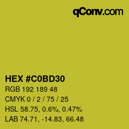 Color code: HEX #C0BD30 | qconv.com