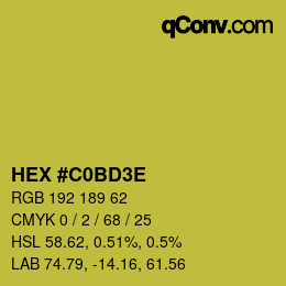 Código de color: HEX #C0BD3E | qconv.com