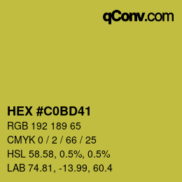 Color code: HEX #C0BD41 | qconv.com