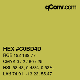 Color code: HEX #C0BD4D | qconv.com