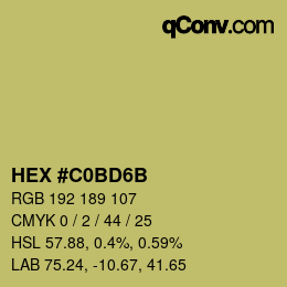 Color code: HEX #C0BD6B | qconv.com