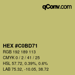 Color code: HEX #C0BD71 | qconv.com