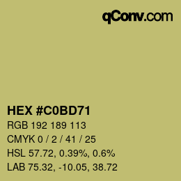 Color code: HEX #C0BD71 | qconv.com