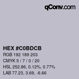 Color code: HEX #C0BDCB | qconv.com