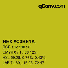 Color code: HEX #C0BE1A | qconv.com