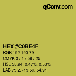 Color code: HEX #C0BE4F | qconv.com