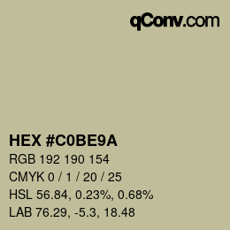 Color code: HEX #C0BE9A | qconv.com