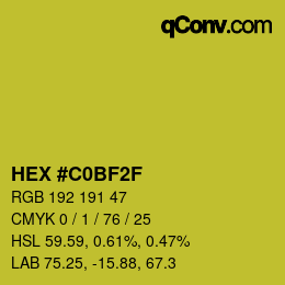 Color code: HEX #C0BF2F | qconv.com