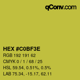 Código de color: HEX #C0BF3E | qconv.com
