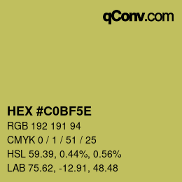 Color code: HEX #C0BF5E | qconv.com